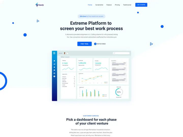 Saasly Version 01 - Saas Landing Template