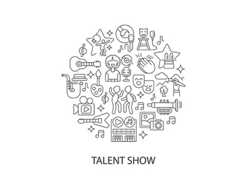 Talent show abstract linear concept layout with headline preview picture