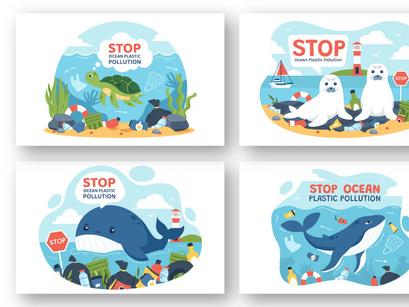 9 Stop Ocean Plastic Pollution Illustration