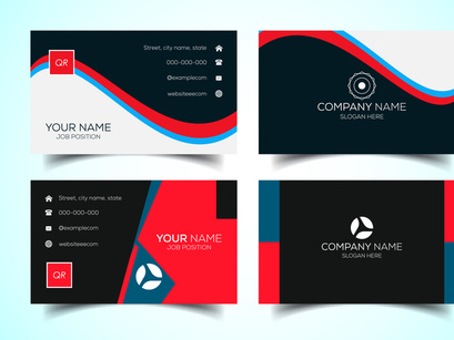 Double-sided creative and modern business card template. Vector illustration
