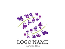 Fresh lavender flower logo vector flat design