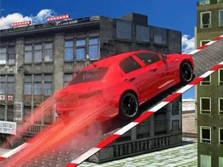 Crazy Car City Roof Jumping