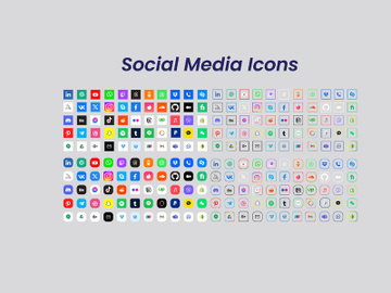 Popular social media logo icons preview picture