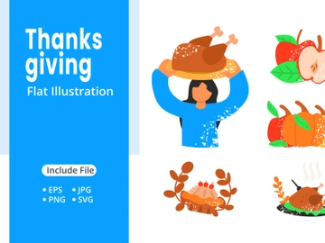 Thanksgiving Flat Illustration preview picture