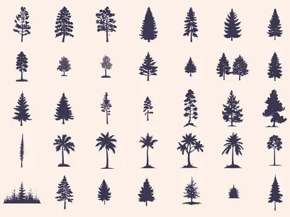 Trees Silhouettes Set