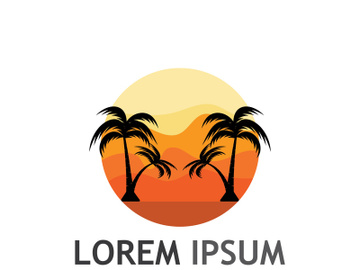 Summer palm tree logo design. preview picture