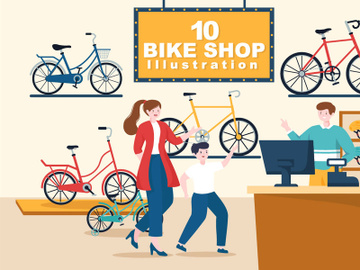 10 Bike Shop Illustration preview picture
