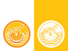 Orange logo design vector icon illustration design