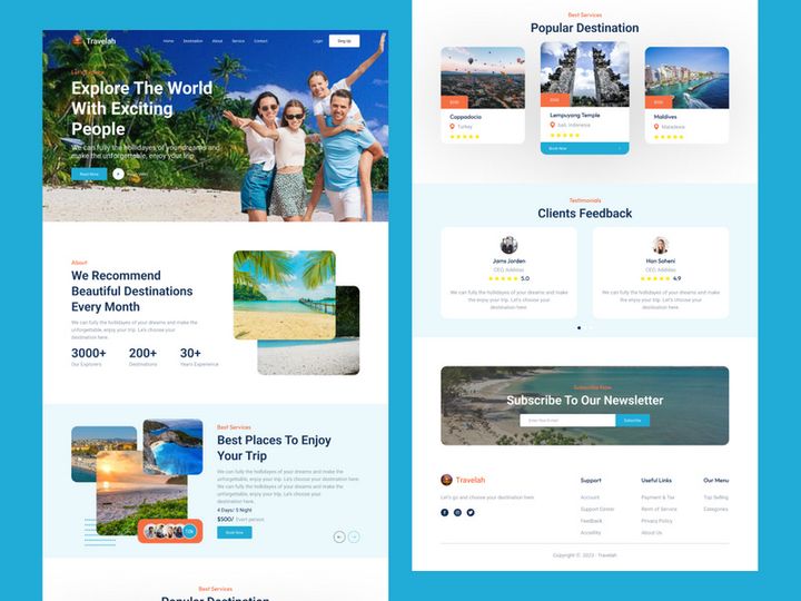 Travelah - Tour & Travel Website Landing page