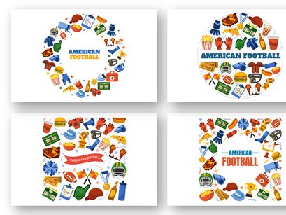 11 American Football Vector Illustration