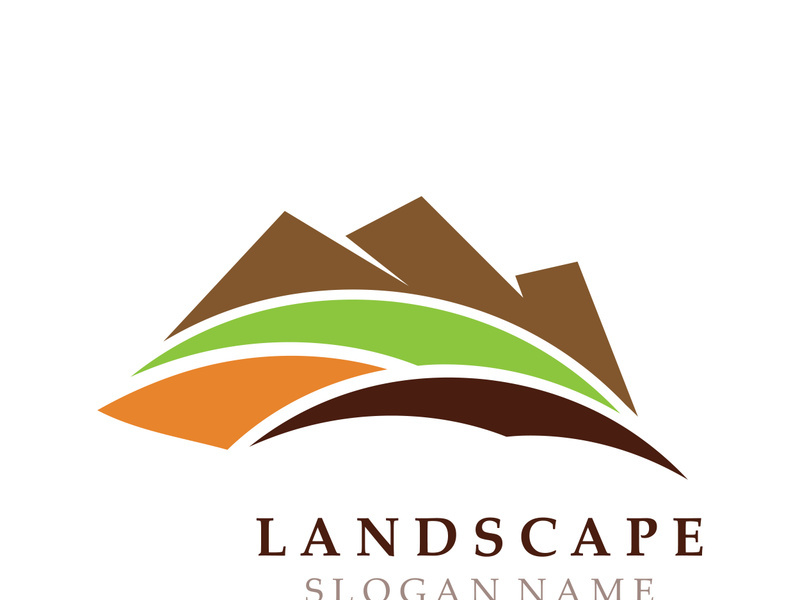 Mountain Nature Landscape Logo design Template Illustration