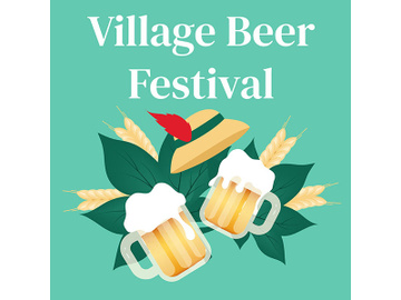 Village beer festival social media post mockup preview picture