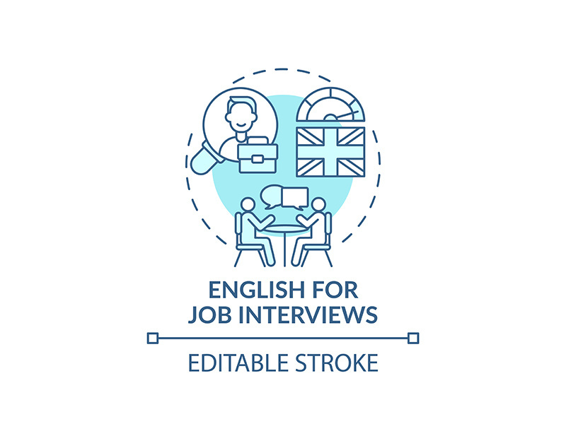 English for job interviews concept icon