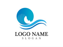 Wave beach vector illustration design logo