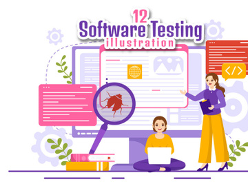 12 Software Testing Vector Illustration preview picture