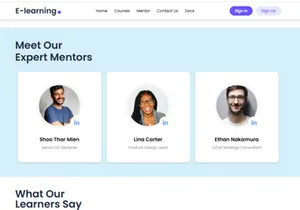 E-learning NextJs Free Landing Page Template