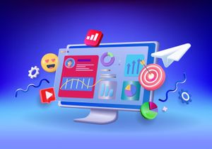 3D Laptop Business Illustration