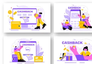 18 Cashback Vector Illustration