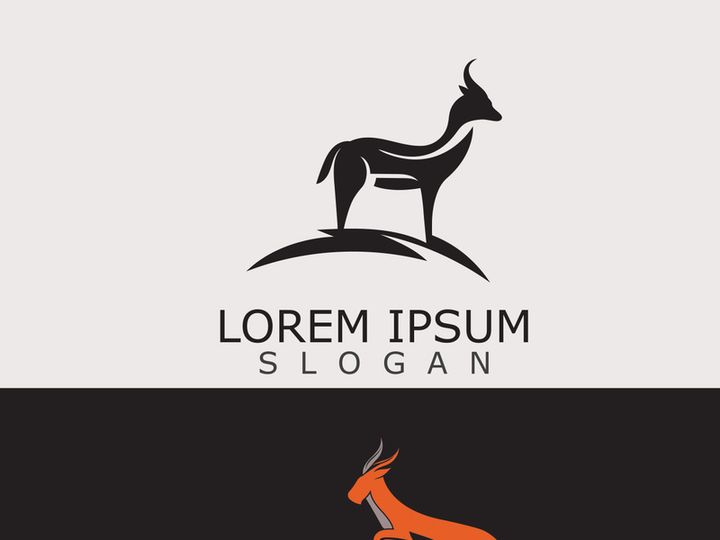 Antelope animal logo icon design animal simple illustration