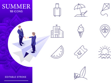 Summer And Travel Icon Set preview picture