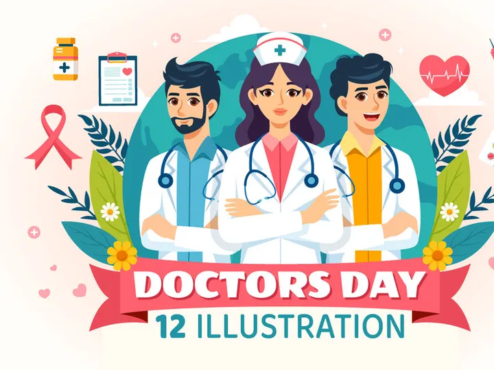 12 National Doctors Day Illustration