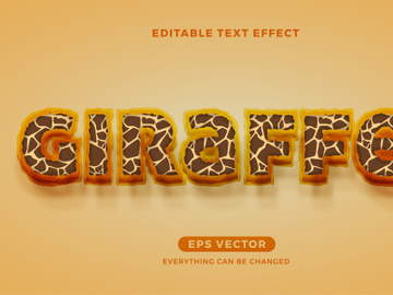 Giraffe editable text effect vector template preview picture