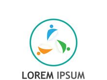 Community of people logo design with creative idea.