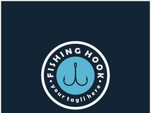 fishing hook logo design, fishing bait, fishing shop, tournament, angler, fishing community