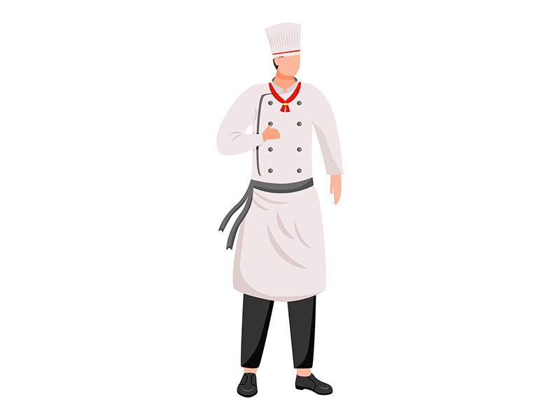 Ship chef flat vector illustration