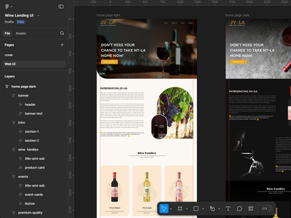 Wine Landing Page Interface - Figma