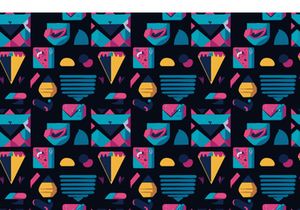 Geometric Retro Pop Art Pattern trendy