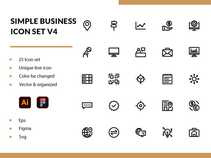 Simple Business Icon Set V4