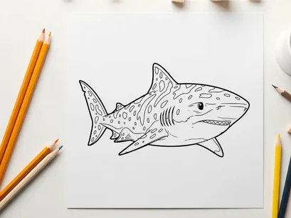 Cartoon shark swimming vector illustration flat design