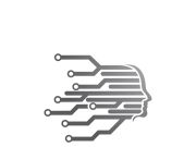 Digital abstract icon human head tech logo vector design inspiration