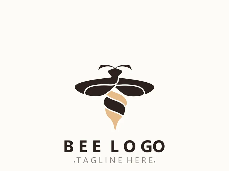 Bee logo animal design. your business honey production template design