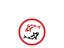 Koi fish logo template. Creative vector symbol