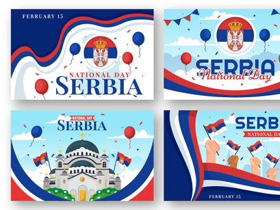 12 Serbia National Day Illustration