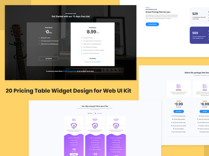 20 Pricing Table Widget Design for Web-UI Kit