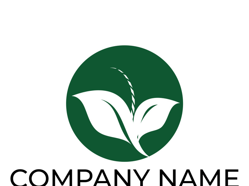 Green leaf logo design vector illustration