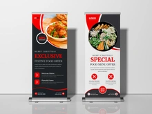Food Menu Roll Up Banner Template Ver-2