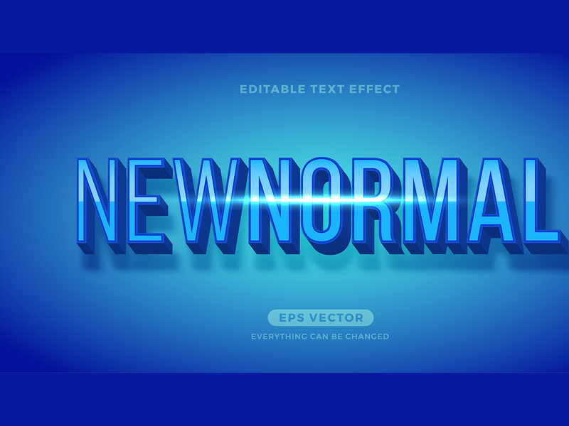 Blue Sky New Normal editable text effect vector template