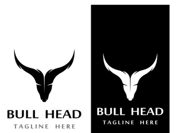 Retro vintage bull head horns logo. preview picture