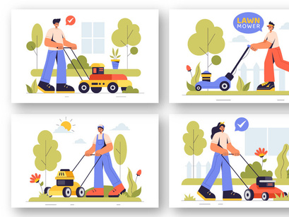 9 Lawn Mower Illustration