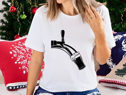 Beer Pouring into Glass Silhouette