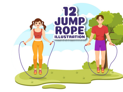 12 Jump Rope Sport Illustration