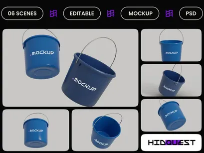 Plastic Carrying Bucket Mockup