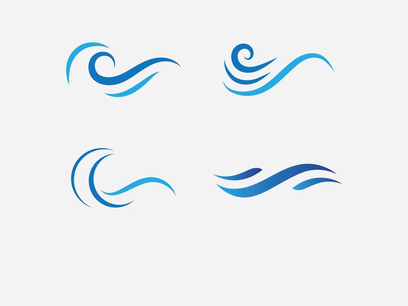 Blue Wave Logo Vector.  wAter wave illustration template design