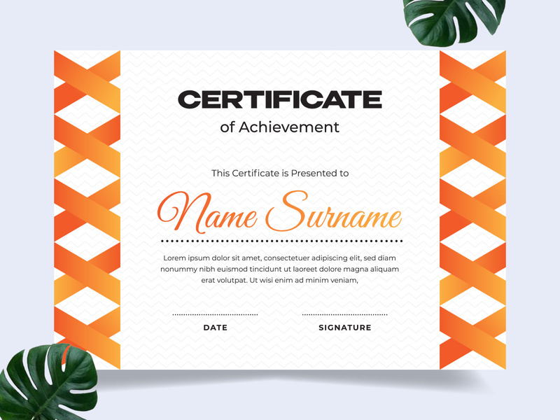 Modern certificate design template