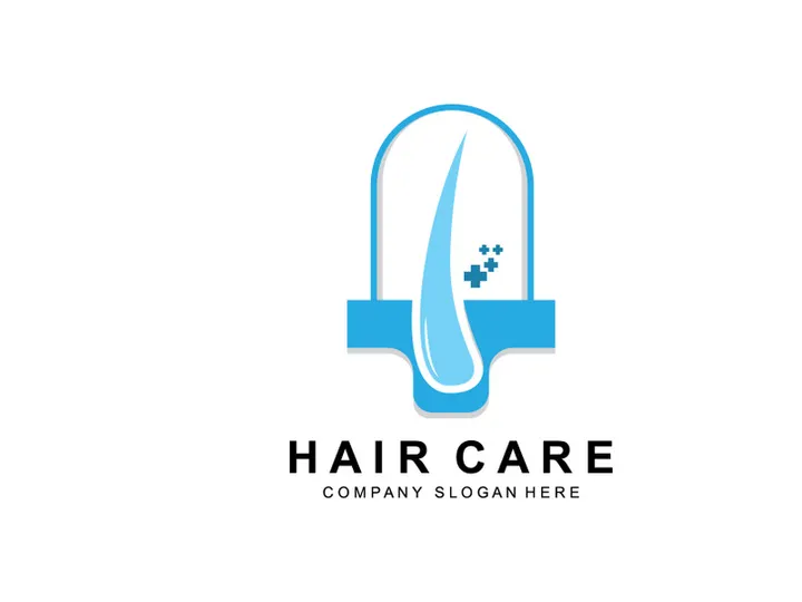 Hair Care Logo, Scalp Layer Design, Health Salon Brand Illustration