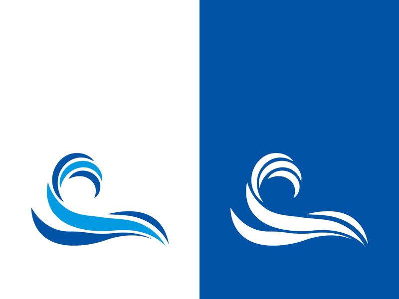 Wave beach vector illustration design logo